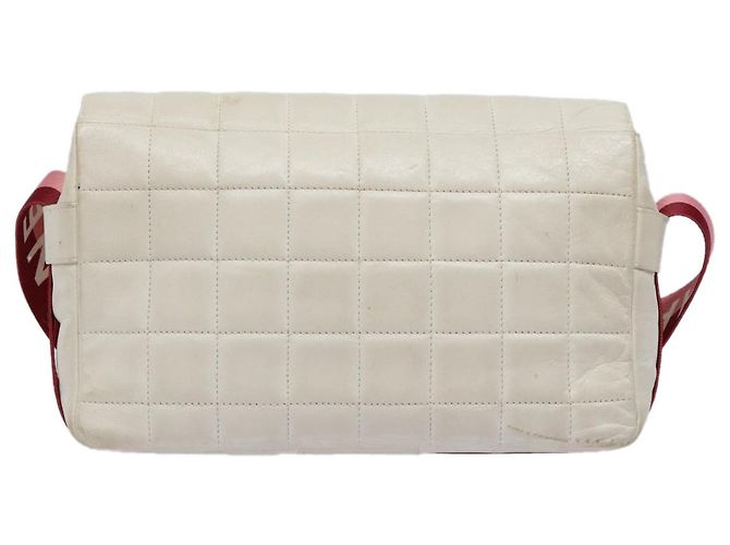 CHANEL Borsa a Spalla Choco Bar Pelle Bianca Oro rosa CC Auth bs18354 Bianco D'oro - vista 2