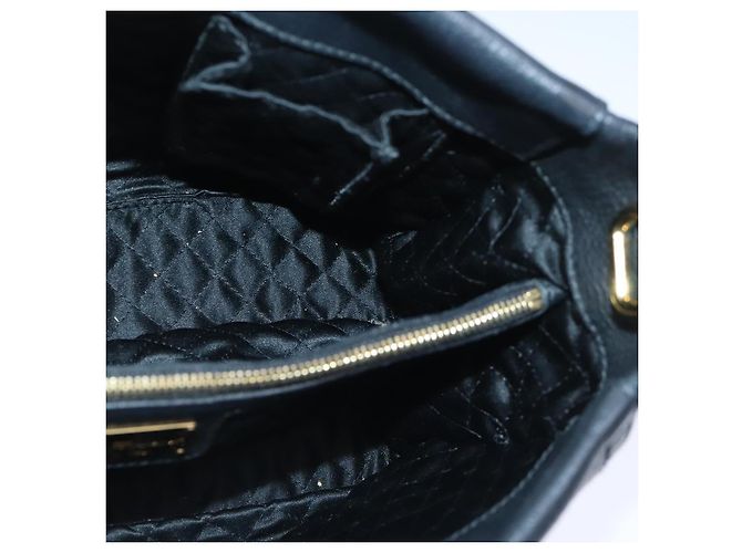 Borsa a mano in pelle nera e oro Salvatore Ferragamo Vala Auth bs18289 Nero D'oro - vista 19