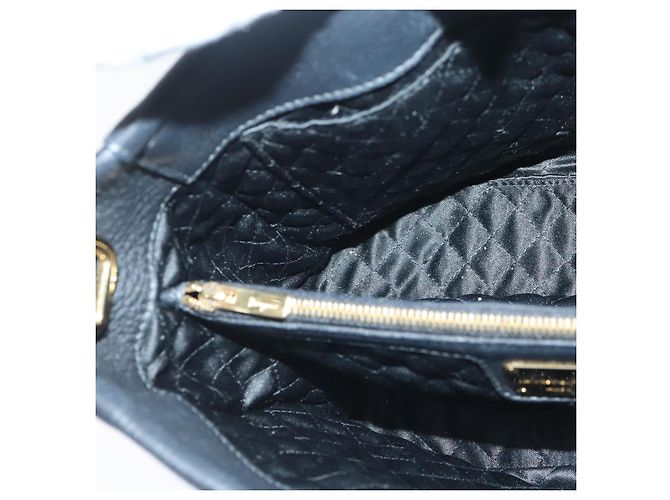 Borsa a mano in pelle nera e oro Salvatore Ferragamo Vala Auth bs18289 Nero D'oro - vista 20