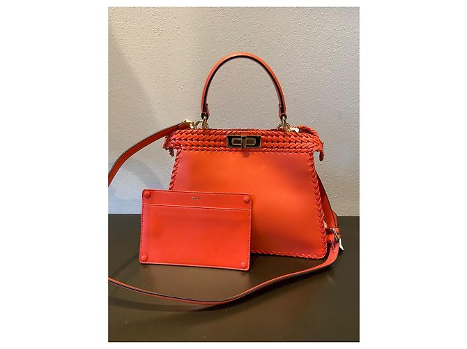 Borsa Fendi Peekaboo IseeU Corallo - vista 9
