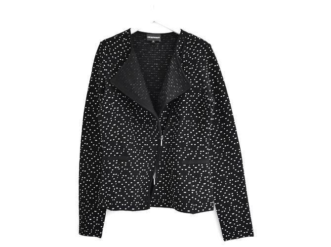 Giacca maculata nera e bianca Emporio Armani Nero - vista 4