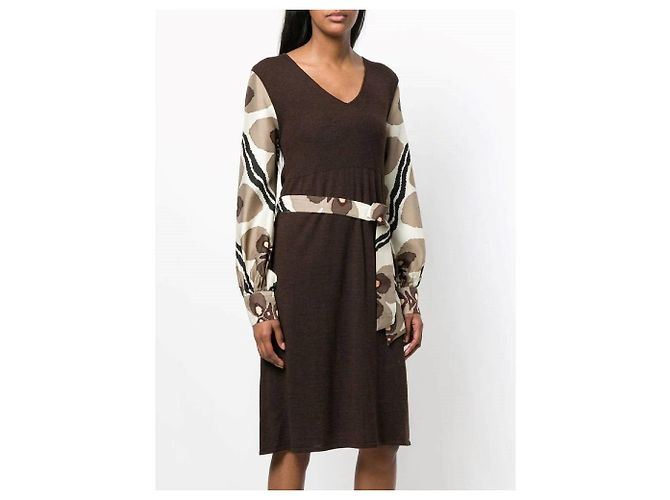 Braunes Wollkleid von Hermès - 2000er - Ansicht 3
