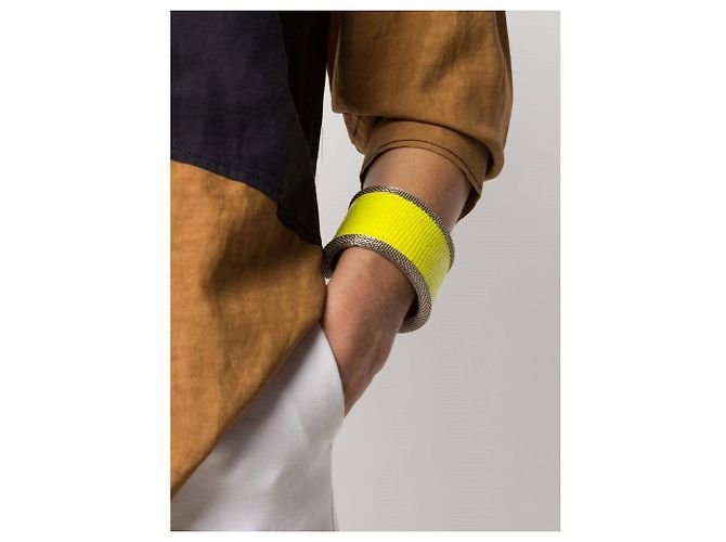 Bracciale stampato giallo fluo Gianfranco Ferré - anni 2000 - vista 2