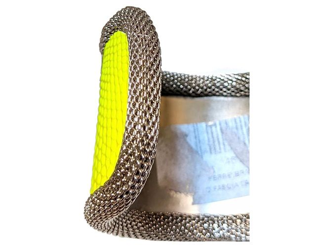 Bracciale stampato giallo fluo Gianfranco Ferré - anni 2000 - vista 4