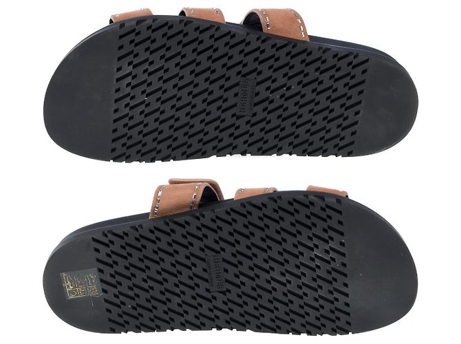 Hermès Scarpa HERMES Chypre in Velluto Marrone - 102218 - vista 10
