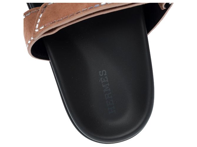 Hermès Scarpa HERMES Chypre in Velluto Marrone - 102218 - vista 7