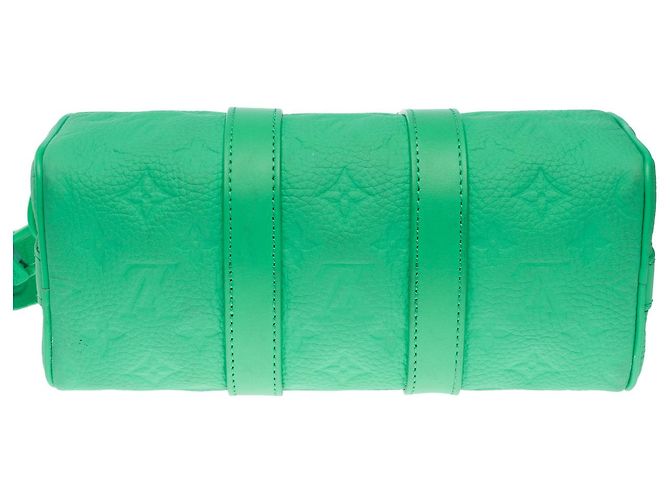Borsa LOUIS VUITTON Keepall in Pelle Verde - 102181 - vista 10