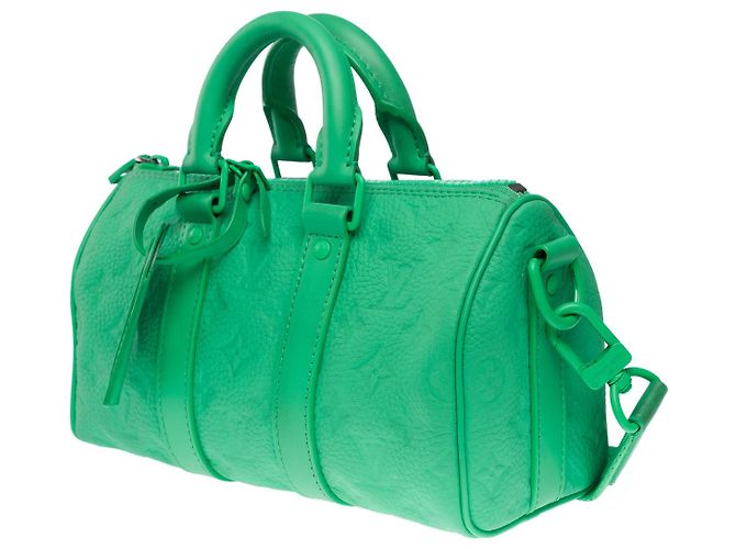 Borsa LOUIS VUITTON Keepall in Pelle Verde - 102181 - vista 5