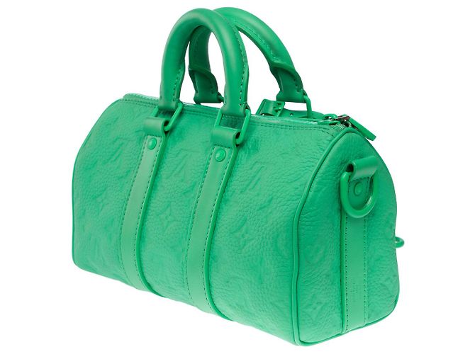Borsa LOUIS VUITTON Keepall in Pelle Verde - 102181 - vista 6