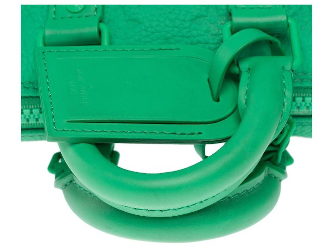 Borsa LOUIS VUITTON Keepall in Pelle Verde - 102181 - vista 9