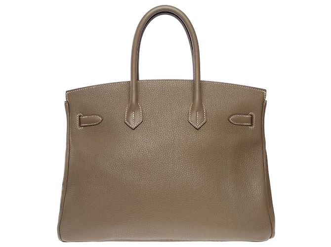 Hermès Sac HERMES Birkin 35 en Cuir Étoupe - 102215 Taupe - vue 3