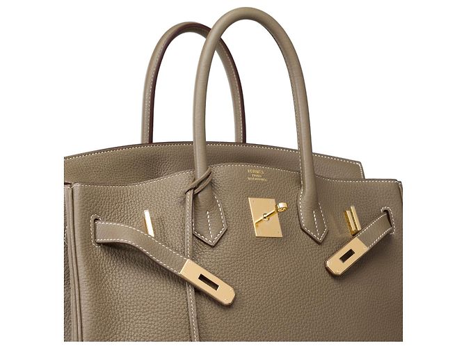 Hermès Sac HERMES Birkin 35 en Cuir Étoupe - 102215 Taupe - vue 6