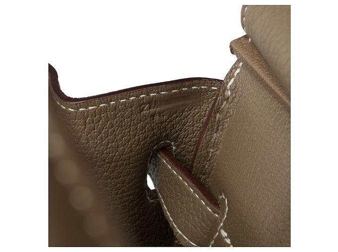 Hermès Sac HERMES Birkin 35 en Cuir Étoupe - 102215 Taupe - vue 7