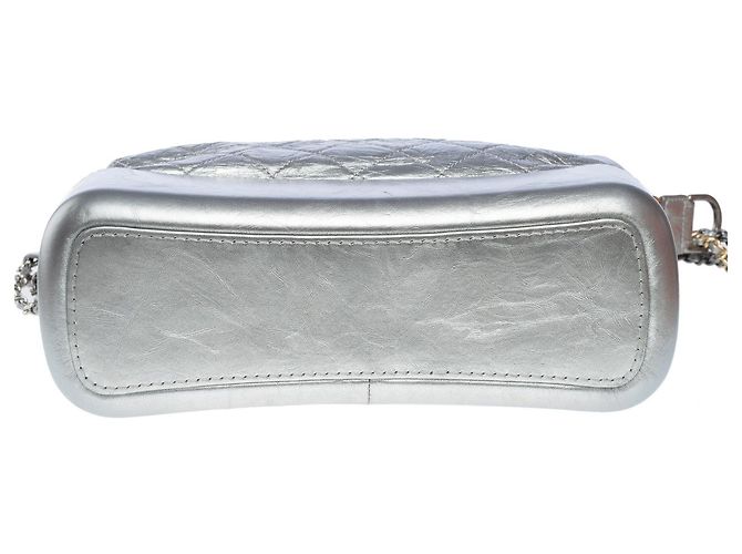 Borsa CHANEL Gabrielle in Pelle Argento - 102196 - vista 10