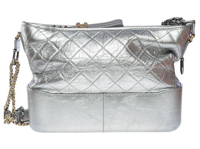 Borsa CHANEL Gabrielle in Pelle Argento - 102196 - vista 3