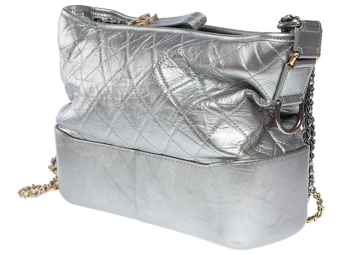 Borsa CHANEL Gabrielle in Pelle Argento - 102196 - vista 5