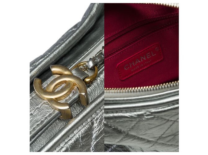 Borsa CHANEL Gabrielle in Pelle Argento - 102196 - vista 6