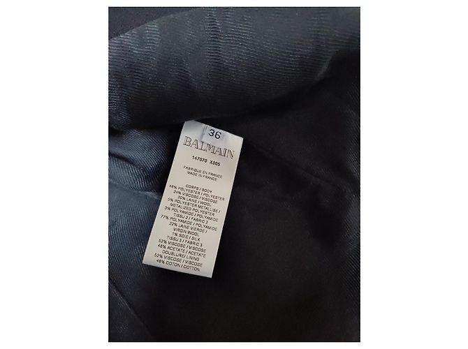 Balmain Black Tweed Short Jacket with Sequins - view 9