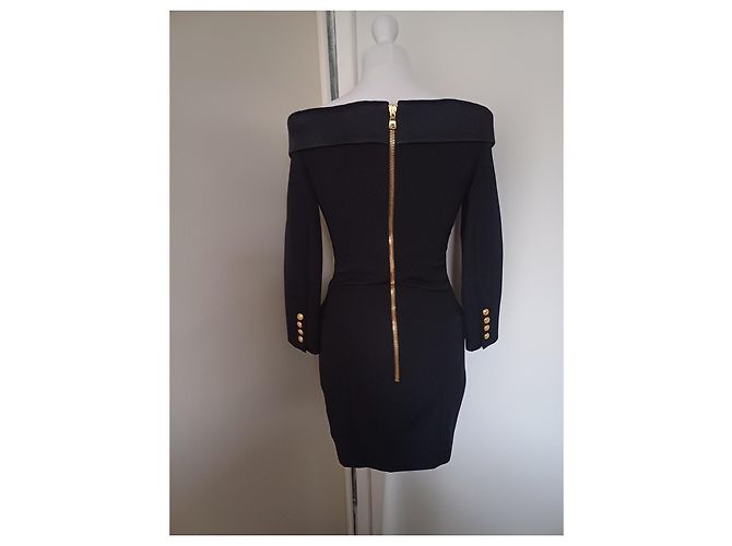 Balmain Midikleid aus Wolle schwarz - Ansicht 3