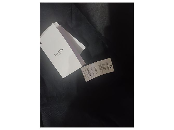 Balmain Tailleur Jacke Weiß Baumwolle - Ansicht 5