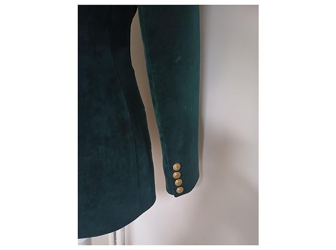 Balmain Blazer Olivgrüner Samt - Ansicht 5