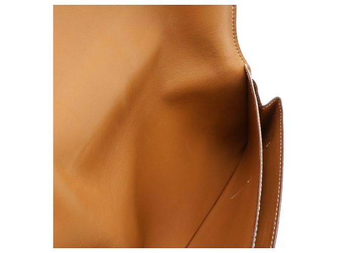 Hermès Portafoglio bifold in pelle Hermes Dogon Duo GM D'oro Metallico - vista 6