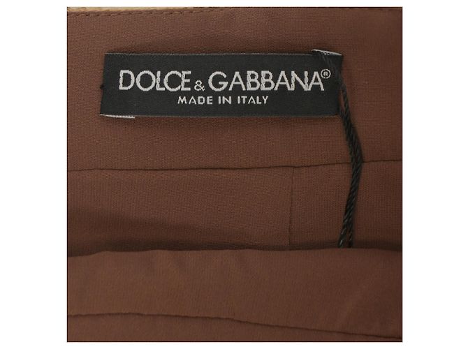 Dolce & Gabbana Falda mini A-line de lana marrón con botones embellidos de Dolce y Gabbana Castaño - vista 4