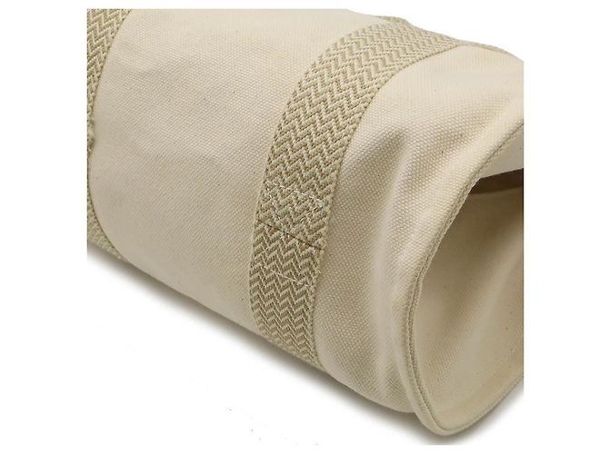Hermès Cannes PM Canvas Tote Bag Braun Beige - Ansicht 3