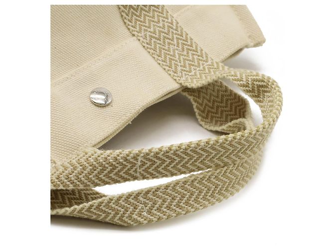 Hermès Cannes PM Canvas Tote Bag Braun Beige - Ansicht 4