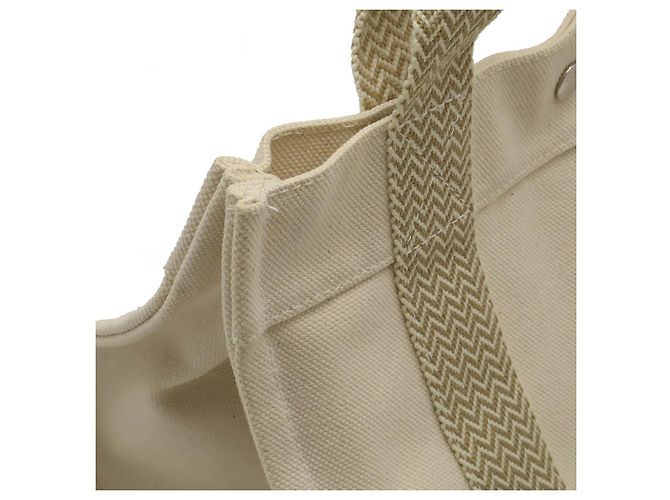 Hermès Cannes PM Canvas Tote Bag Braun Beige - Ansicht 6