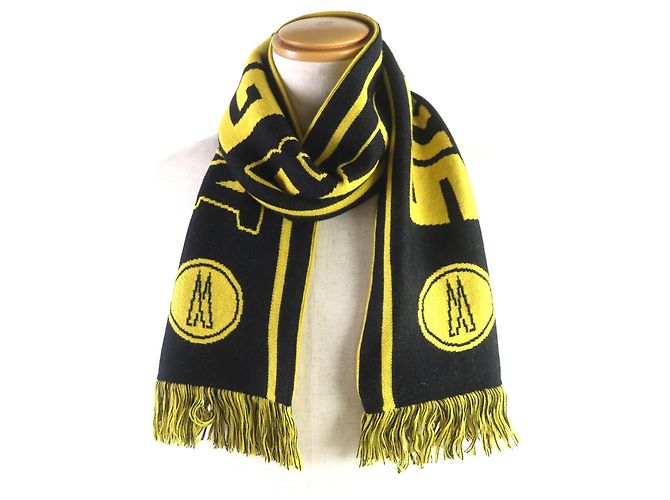 Sciarpa in lana acrilica Moncler gialla nera - vista 2