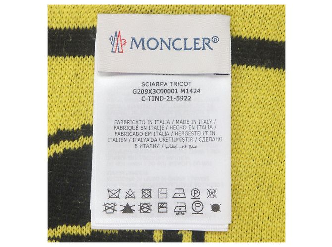 Sciarpa in lana acrilica Moncler gialla nera - vista 5