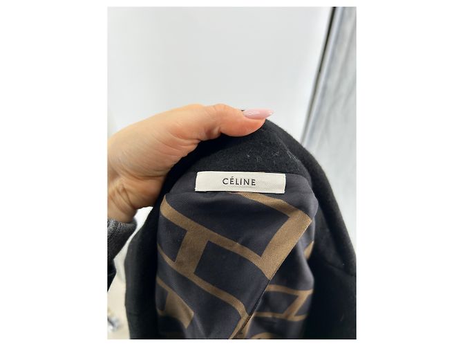 Céline Abrigos Celine T.International S Lana Negro - vista 7