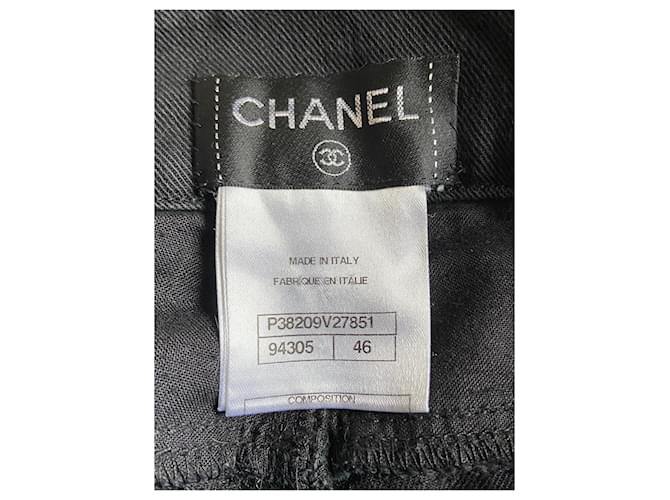 Jeans de Chanel con inserciones de cuero Negro - vista 3