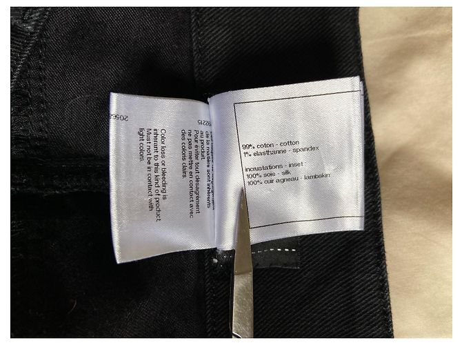 Jeans de Chanel con inserciones de cuero Negro - vista 5