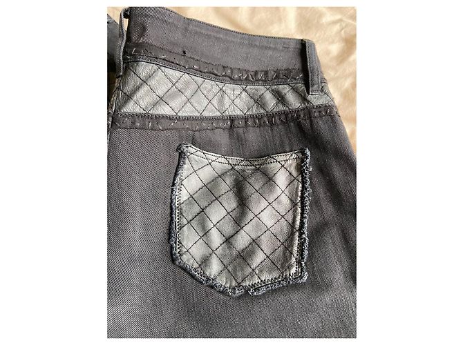 Jeans de Chanel con inserciones de cuero Negro - vista 6