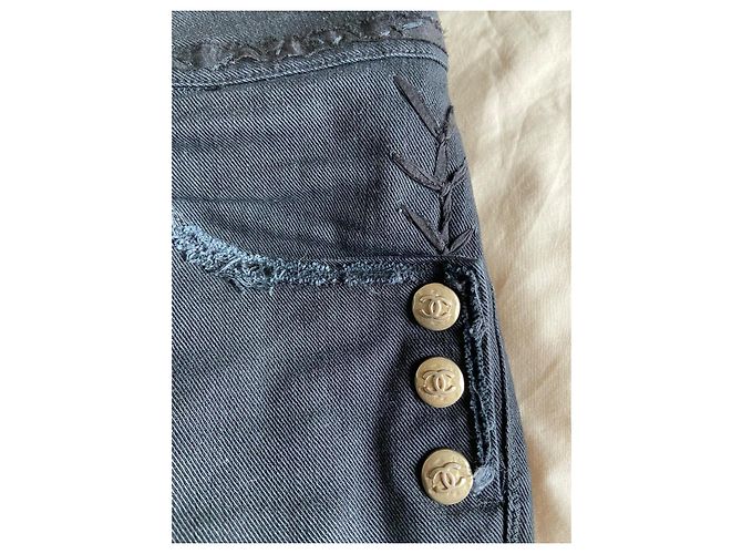 Jeans de Chanel con inserciones de cuero Negro - vista 8