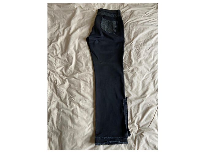 Jeans de Chanel con inserciones de cuero Negro - vista 9
