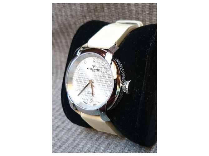 Autre Marque Orologio automatico da donna Catorex ref. 4171-1 Swiss Made, quadrante con diamanti Argento Beige - vista 12
