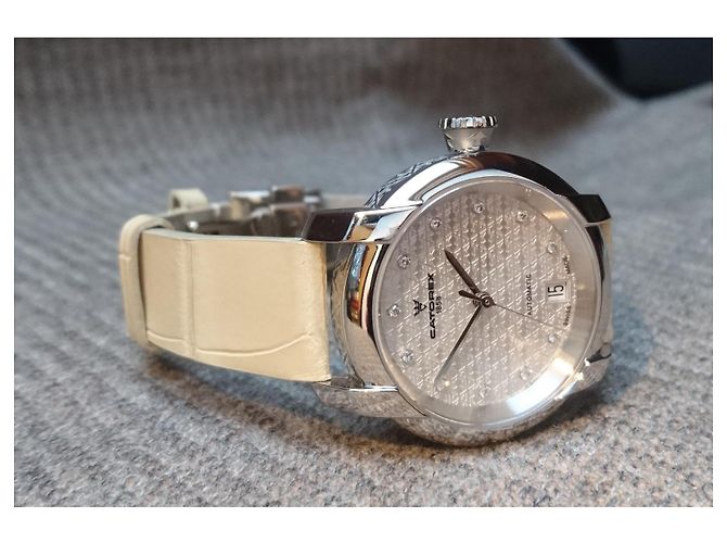 Autre Marque Orologio automatico da donna Catorex ref. 4171-1 Swiss Made, quadrante con diamanti Argento Beige - vista 2