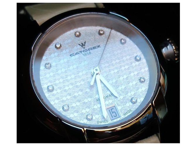 Autre Marque Orologio automatico da donna Catorex ref. 4171-1 Swiss Made, quadrante con diamanti Argento Beige - vista 5