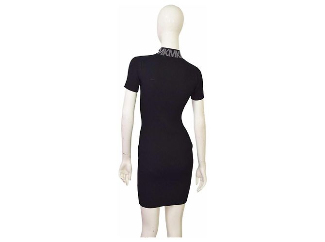 Michael Kors Schwarzes Viskose Strickkleid Bodycon Mini - Ansicht 2