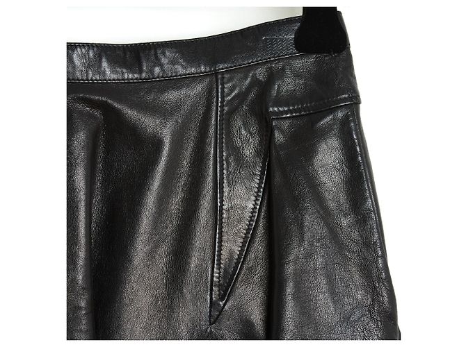 Falda de Tul de Cuero Givenchy Otoño 2011 FR40 Cuero Negro UK12 US10 - vista 4