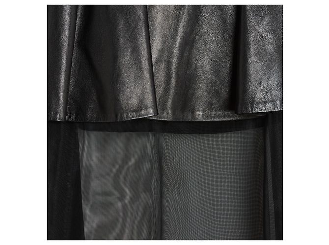 Falda de Tul de Cuero Givenchy Otoño 2011 FR40 Cuero Negro UK12 US10 - vista 5