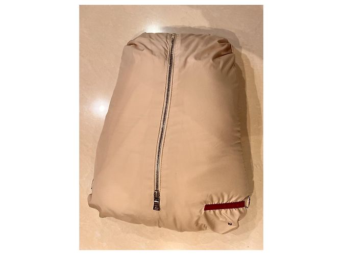 Chaqueta de plumón Prada con capucha de piel natural crema Crudo - vista 3