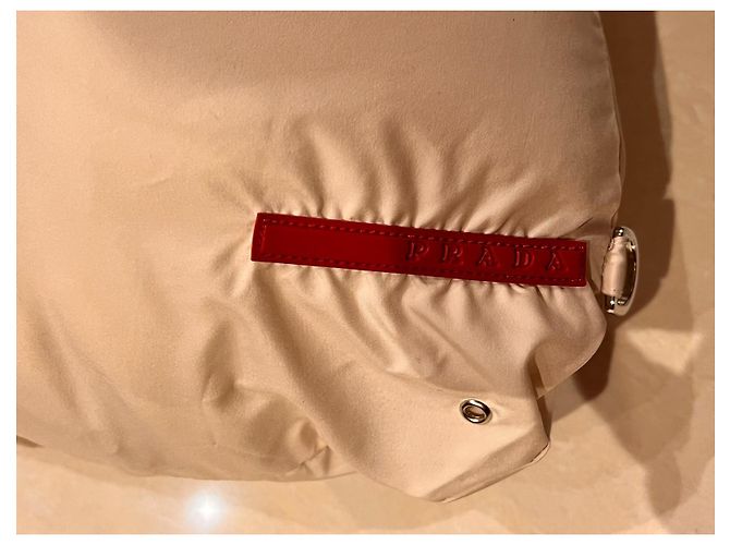 Chaqueta de plumón Prada con capucha de piel natural crema Crudo - vista 4