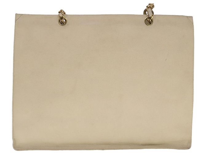 CHANEL COCO Borsa Tote Mark Chain Pelle Caviar Beige Oro CC Auth bs18886 D'oro - vista 3