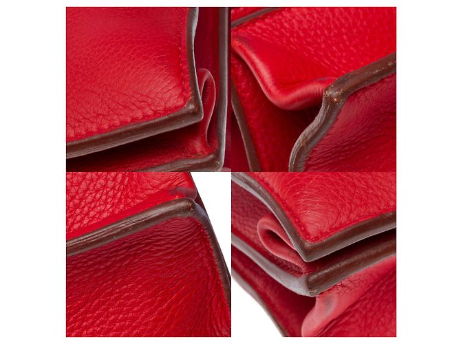 Sac à dépêches Hermès Borsa HERMES Depeches in Pelle Rossa - 102192 Rosso - vista 11