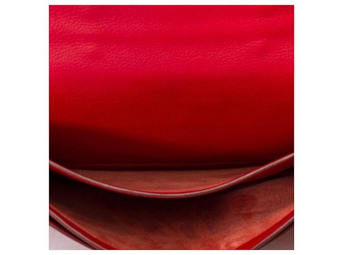 Sac à dépêches Hermès Borsa HERMES Depeches in Pelle Rossa - 102192 Rosso - vista 8