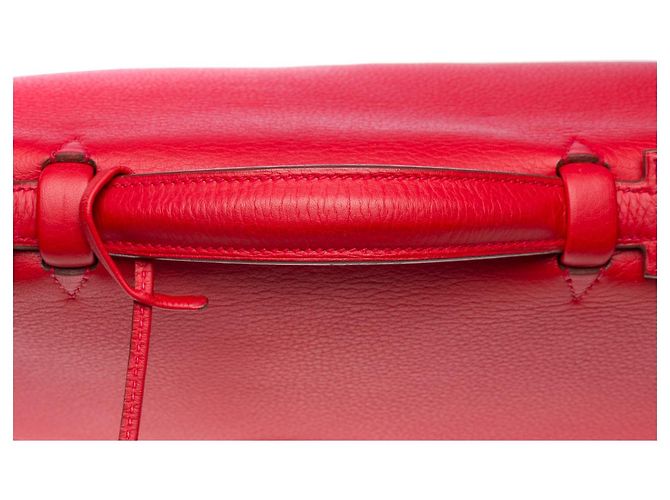 Sac à dépêches Hermès Borsa HERMES Depeches in Pelle Rossa - 102192 Rosso - vista 9